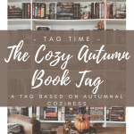 the cozy autumn book tag cover image