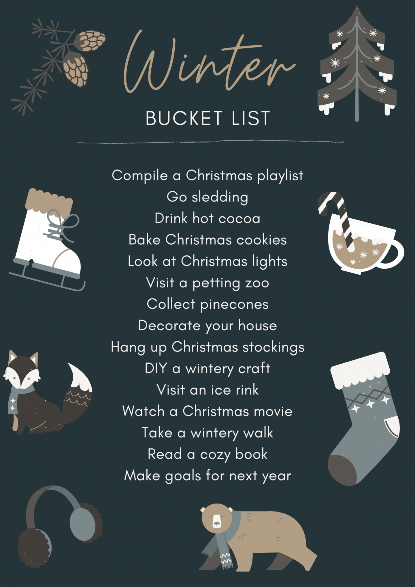 Winter bucket list graphic